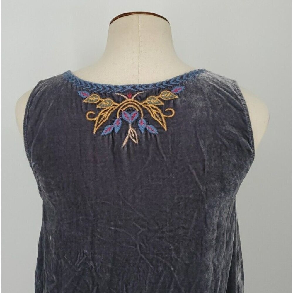 Johnny Was Simona Green Velvet Swing Tank Top XS /S?  Sundance Catalog Baudelair - Picture 5 of 10